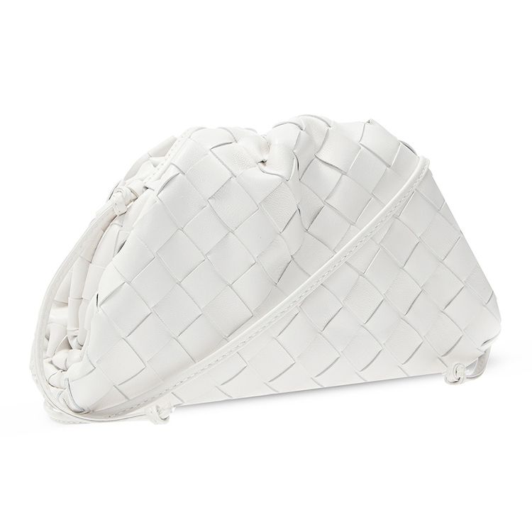 Bottega Veneta The Mini Pouch Shoulder Bag Chalk/Gold Women Shoulder_bags White 585852-VCPP1-9143