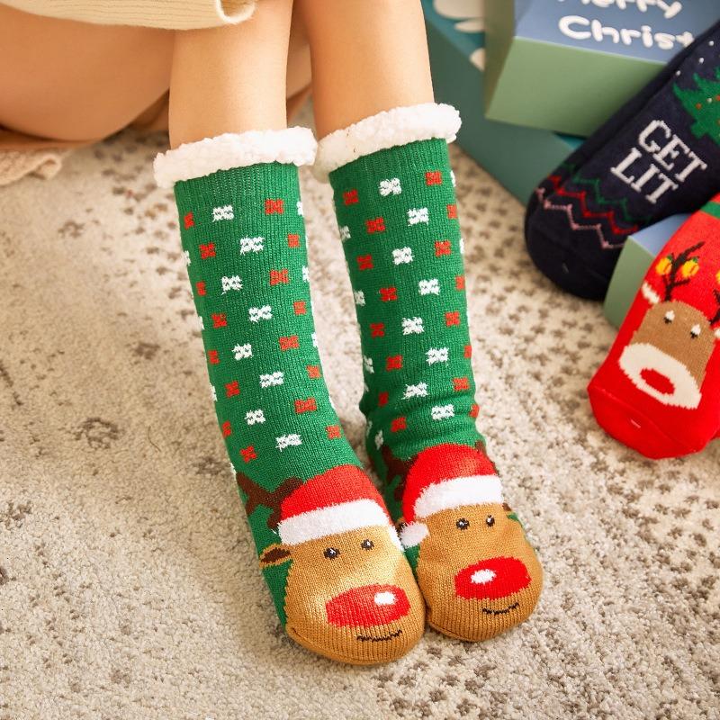 Women Winter Warm Soft Indoor Socks Cozy Plus Pile Carpet Sleeping Sock