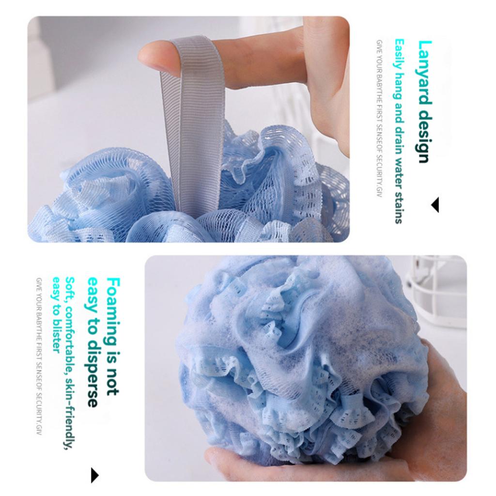 Luffa Sponge Bath Ball Shower Ball Mesh Bath Ball – Lathers easily soft and durable. Suitable for body cleansing unisex bathroom accessory ink blu