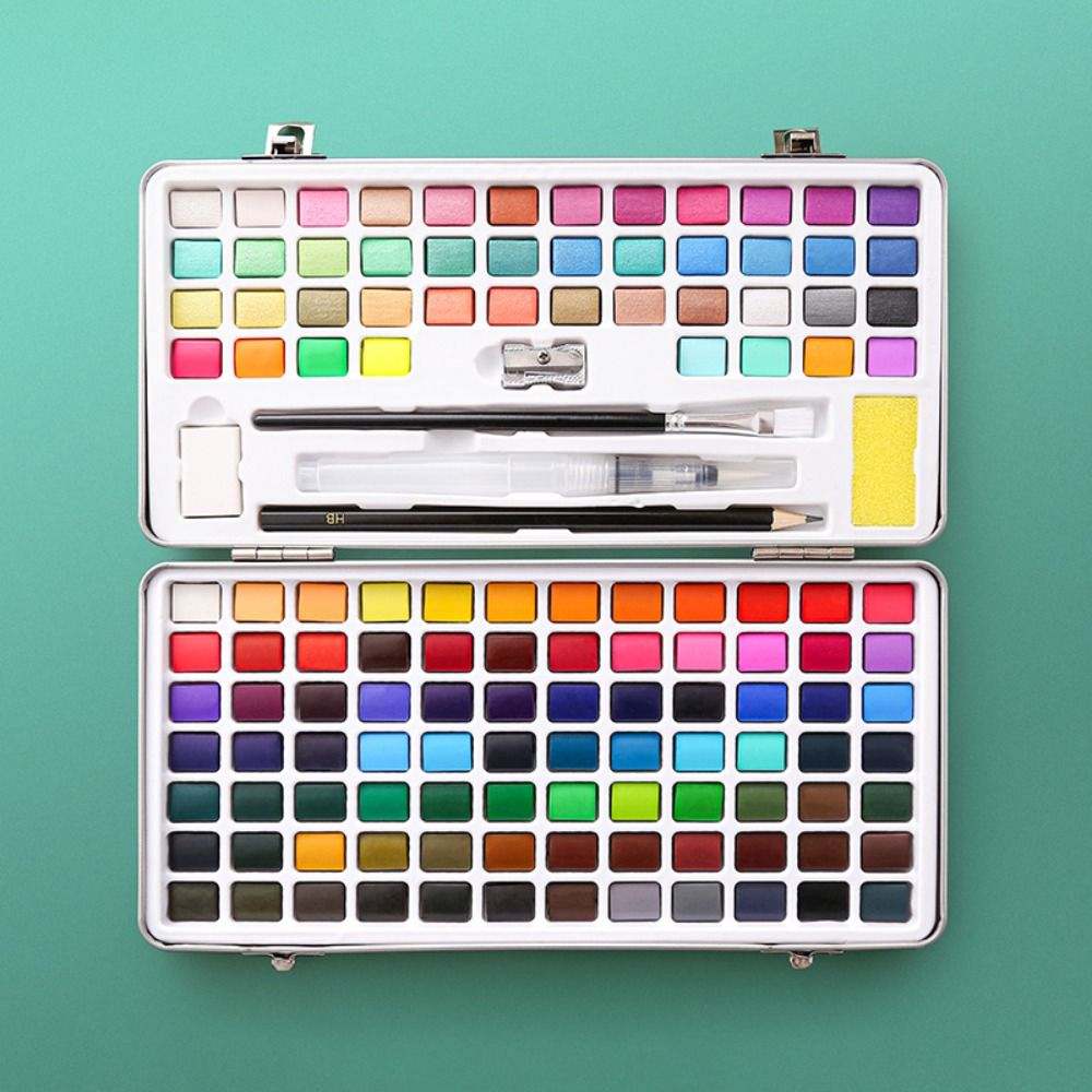 50/72/90/100/128 Color Solid Watercolor Paint Set DIY Painting Kit  Art Specific Painting Tool