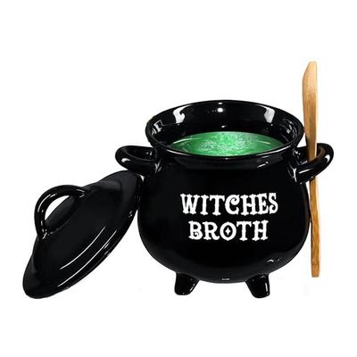 Декоративная миска для супа ведьмы Черная ведьма Сахарница Хэллоуин Керамический котел Столешница