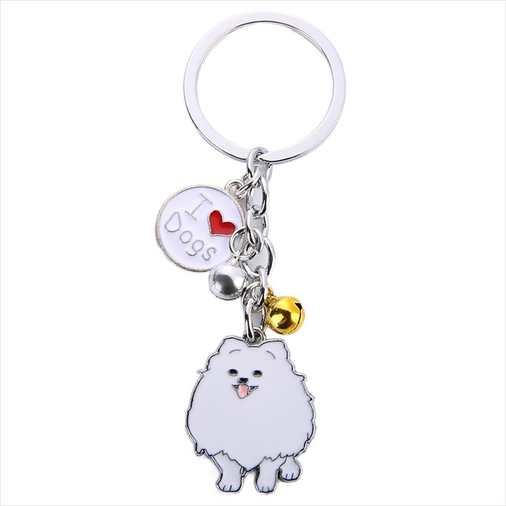 Enamel Golden Retriever Maltese Animal Bell Pet Keyring Pet Keychain Dog Keychain Dog Pendant
