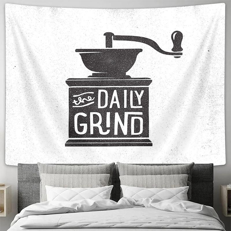 Boho Tapestry Vintage Coffee Grinder Wall Decor Aesthetic Room Hanging Home Decor Art Textile Throw Blanket