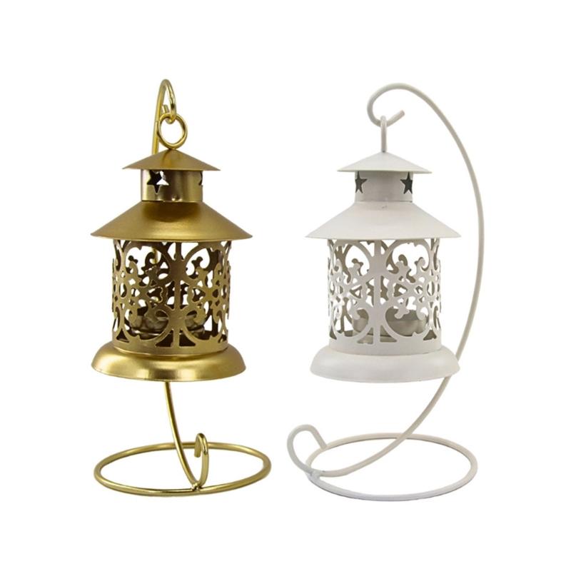 Moroccans Wrought Iron Hanging Candle Lanterns Tealight Holders With Intricate Cutout Pattern For Romantics Home Decors