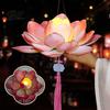 Handmade Gift for Creative People DIY Lotus Lantern Craft Kit, Flower Paper with LED Party Supplies Celebrations Light, Vintage Decorative Lighting