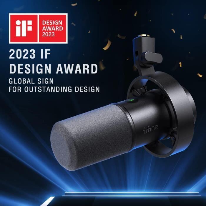 Microphone Dynamique - FIFINE - USB/XLR - RGB - Cardioïde - Gaming, Podcasting, Streaming