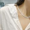 S925 Sterling Silver Korean Fashion Textured Flat Snake Necklace Blogger Style Clavicle Chain