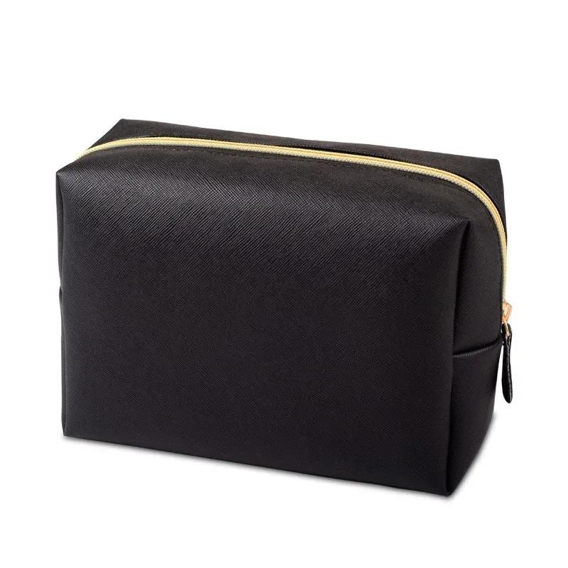 Women's Large Capacity Makeup Bag, PU Leather Cosmetic Organizer, Waterproof Travel Toiletry Bag with Handheld Strap for Ladies
