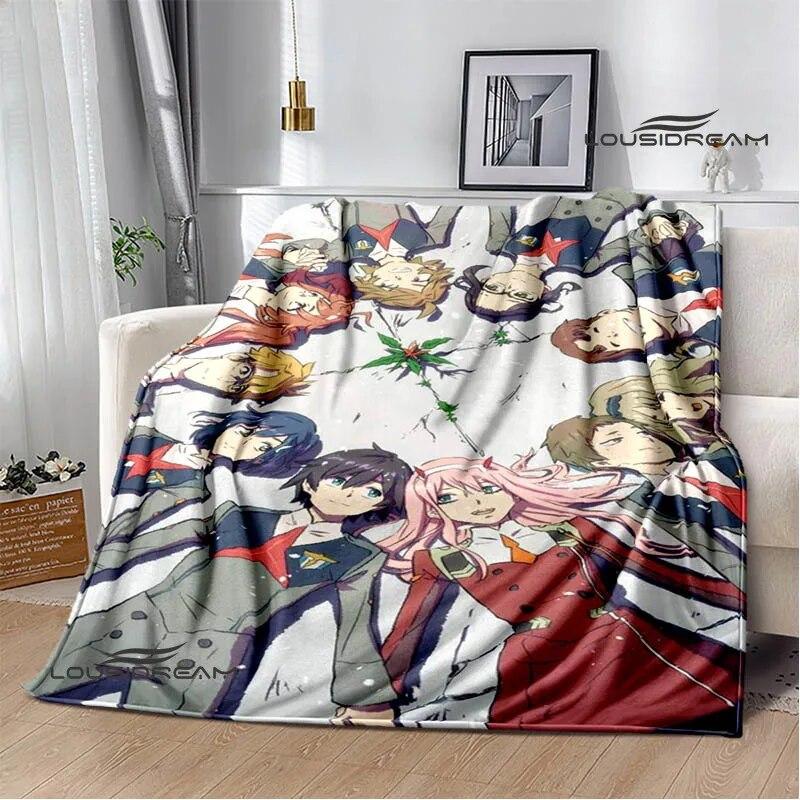 Одеяло «ДАРЛИНГ во Франксе» с героями мультфильмов, фланелевое теплое одеяло, мягкое и удобное одеяло, одеяло для пикника, подкладка для кровати, подарок на день рождения