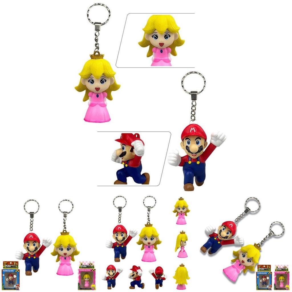 Cute Princess Peach Key Chain Pendant Featuring Super Mario Character For Collectors