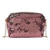 Chic Glitter Small Square Bag With Chain Strap For Summer 2023 In Black Silver Pink