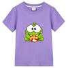 Детские мультяшные футболки The Rope Om Nom с принтом лягушки, детские топы, одежда для мальчиков, летние футболки с коротким рукавом, одежда для девочек