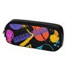 Portable Leather Stationery Case with Internal Pen Loops and Mesh Pocket for Study Work and Travel