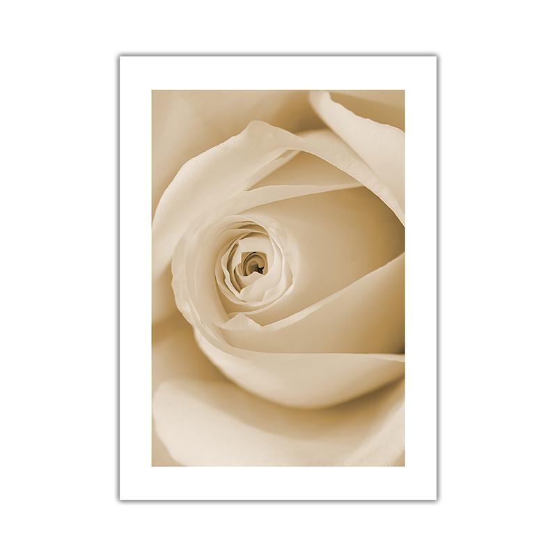 Beige Flowers Beauty Line Drawing Leaves Retro Wall Art Canvas Painting Nordic Posters And Prints Pictures for Living Room Decor