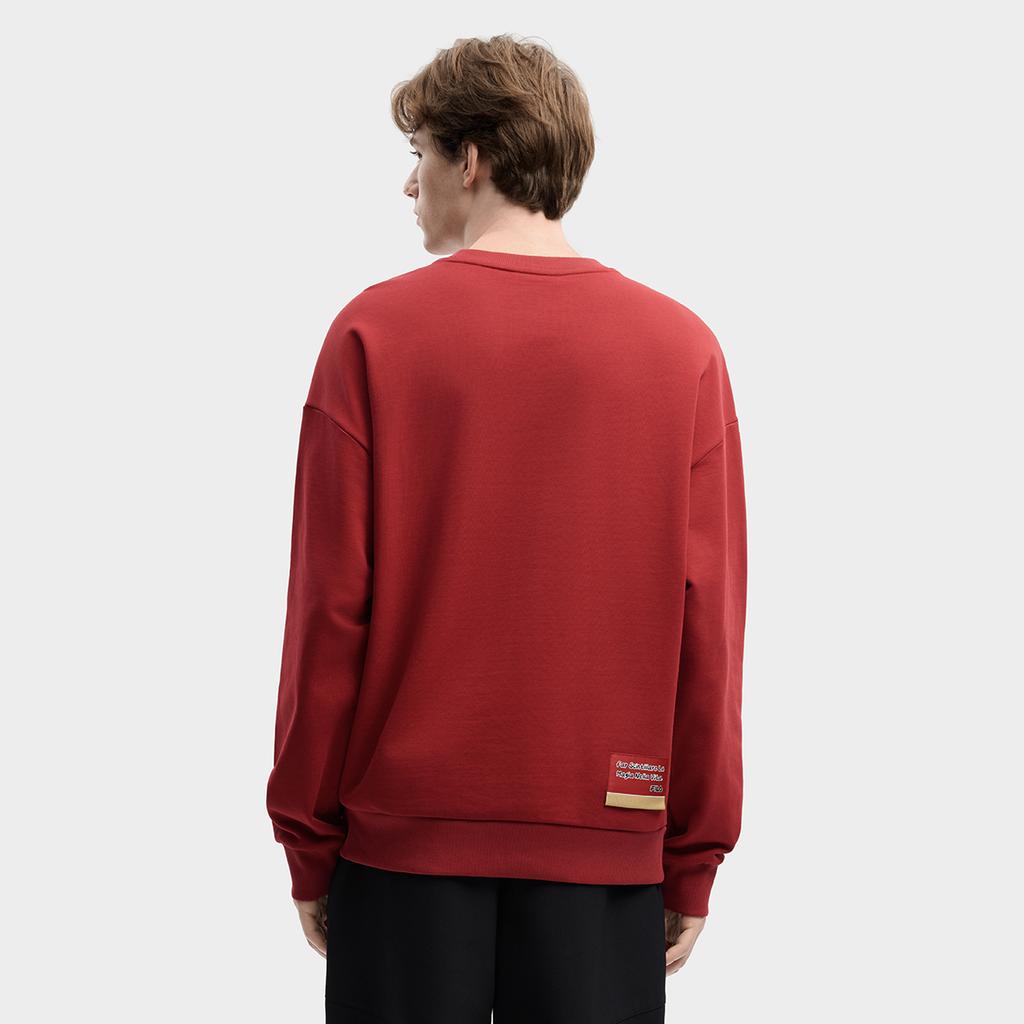 Fila CNY Лимитированная серия Новогодний Модный Трендовый Классический Ретро Спортивный Повседневный Хлопковый Удобный Свитшот с Круглым Вырезом Свободный Толстовка F11U619202FPK