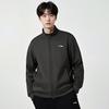 Li Ning Sweatshirts Unisex Obsidian Gray Crew Neck Moderate Cardigan AWDVG71-3