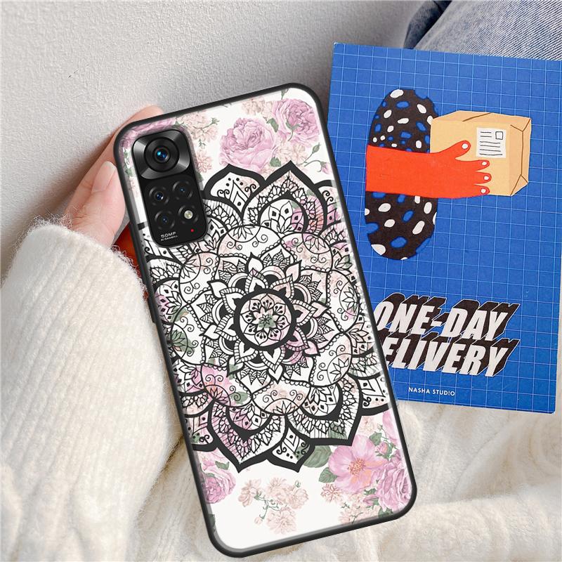Цветочная Мандала Цветочный Чехол Для Redmi Note 12 Pro Чехол Для Redmi Note 11 10 Pro 8 9 8T 9S 10S 11S 12S 9C 10C 12C