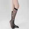 Sparkling White Diamond Mid-Calf Women's Socks - Solid Color, European & American Style (TZ5018)