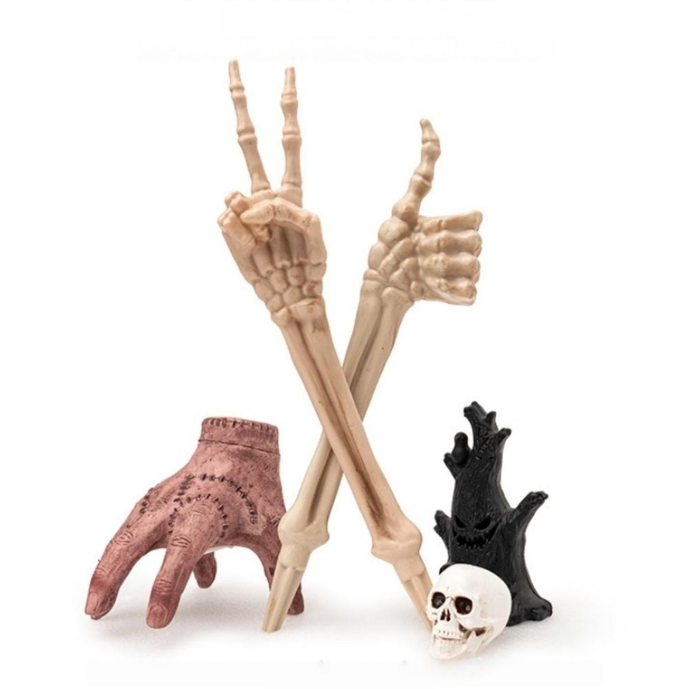 Spooky Decor Skeleton Gesture Lawn Stake Stable Halloween Decoration  Lawn Garden