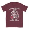 Strawberry Jams But My Don't Funny Raccoon Men T Shirt  Funny Tee Shirt Short Sleeve Round Neck T-Shirt Cotton Summer Clothes