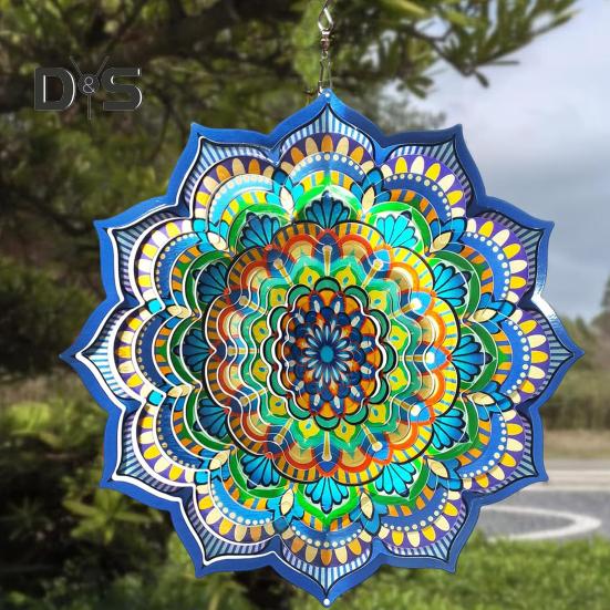3D Animal Wind Spinner Decoration with Hook Indoor Outdoor Garden Yard Porch Colorful Turtle Butterfly Rooster Dragonfly Flower Wind Chime Hanging