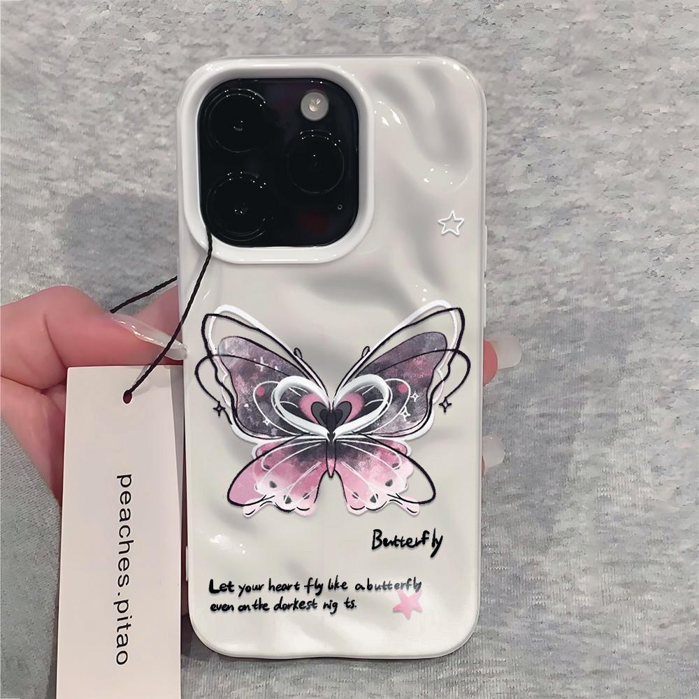 Colorful Line Butterfly Phone Case For IPhone 17 Air 16 15 14 13 12 11 Pro Max Cover Case For IPhone 16 15 14 Plus Case Funda