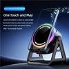 Беспроводное зарядное устройство Bluetooth-колонка Сильный магнитный держатель для телефона RGB-подсветка Портативный HIFI-звук Сабвуфер Бумбокс Держатель для мобильного телефона Держатель для планшета