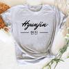 SKZ Hyunjin Bias футболка корейская летняя хлопковая футболка с коротким рукавом с принтом женские забавные футболки Kpop одежда унисекс уличная одежда унисекс