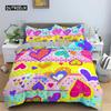 3D Пододеяльник с единорогом Мультяшный комплект постельного белья Роскошный Полуторный Двуспальный Для Детей Мальчиков Девочек Микрофибра Покрывало Домашний Текстиль