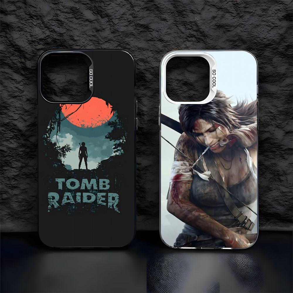 T-Tomb R-Raider Phone Case For IPhone17 Air 16 15 14 Plus 13 12 11 Pro 7 8 XS Max XR Silver Black Bumper Case