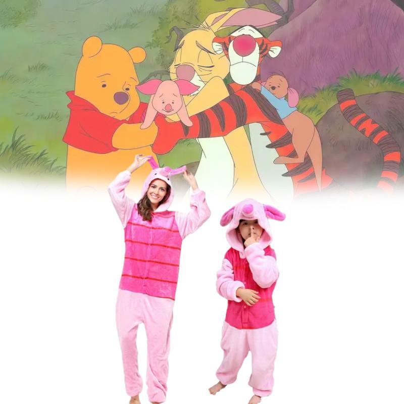 The Piglet Winnie Pooh Characters Unisex Fancy Dress Costume Hoodies Pyjamasaa