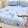 Cartoon Space Animal Printed Fitted Sheet with Elastic Band + 2pcs Pillowcases 100% Cotton Mattress Protector For Kids 16 Sizes