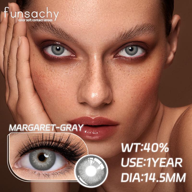 FUNSACHY 1 пара цветных контактных линз синие зеленые серые натуральные линзы для глаз красота зрачка линзы для ношения 1 год женская косметика