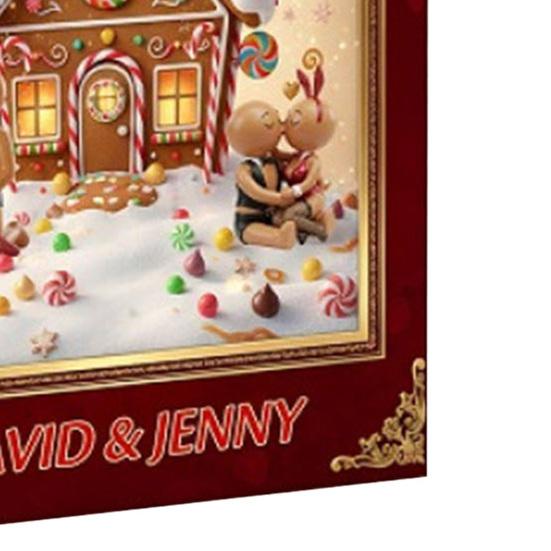 Gingerbread Couple Christmas Advent Calendar 2025 24 Day Countdown Box Acrylic Ornaments Hanging Tree Decor for Xmas Holiday Home Decoration