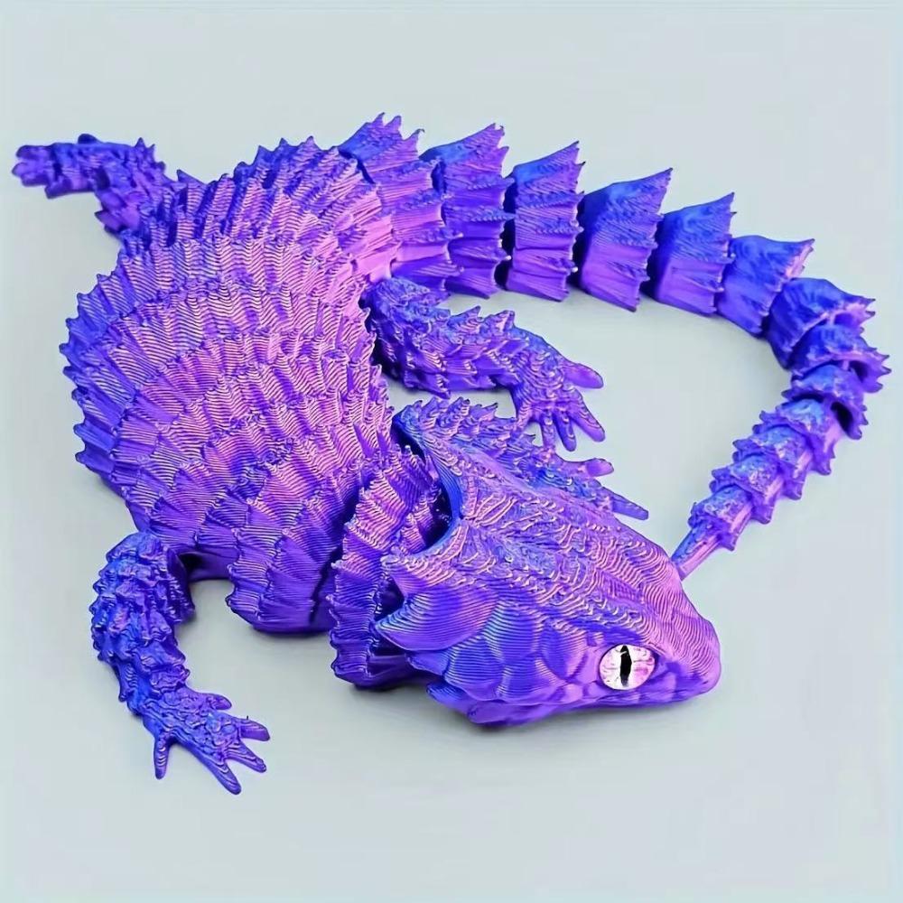Movable Joints Lizard Figurines Flexible Articulated Lizard Movable 3D Printed Lizard Home Decor