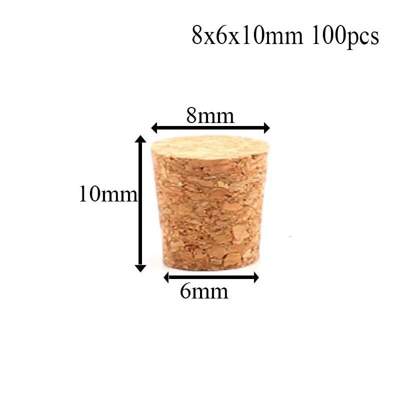 5/100pc Tops DIA 8mm To 58mm Wooden Cork Lab Test Tube Stopper Kettle Pudding Bottle Cork Cap Burette Tube Wood Plug Cork Stopper