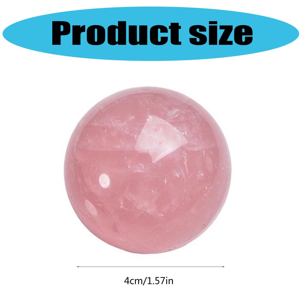 Розовый кварцевый кристаллический шар 4 см, маленький хрустальный шар для домашнего офиса, декора и медитаций, усиливающих любовь и гармонию