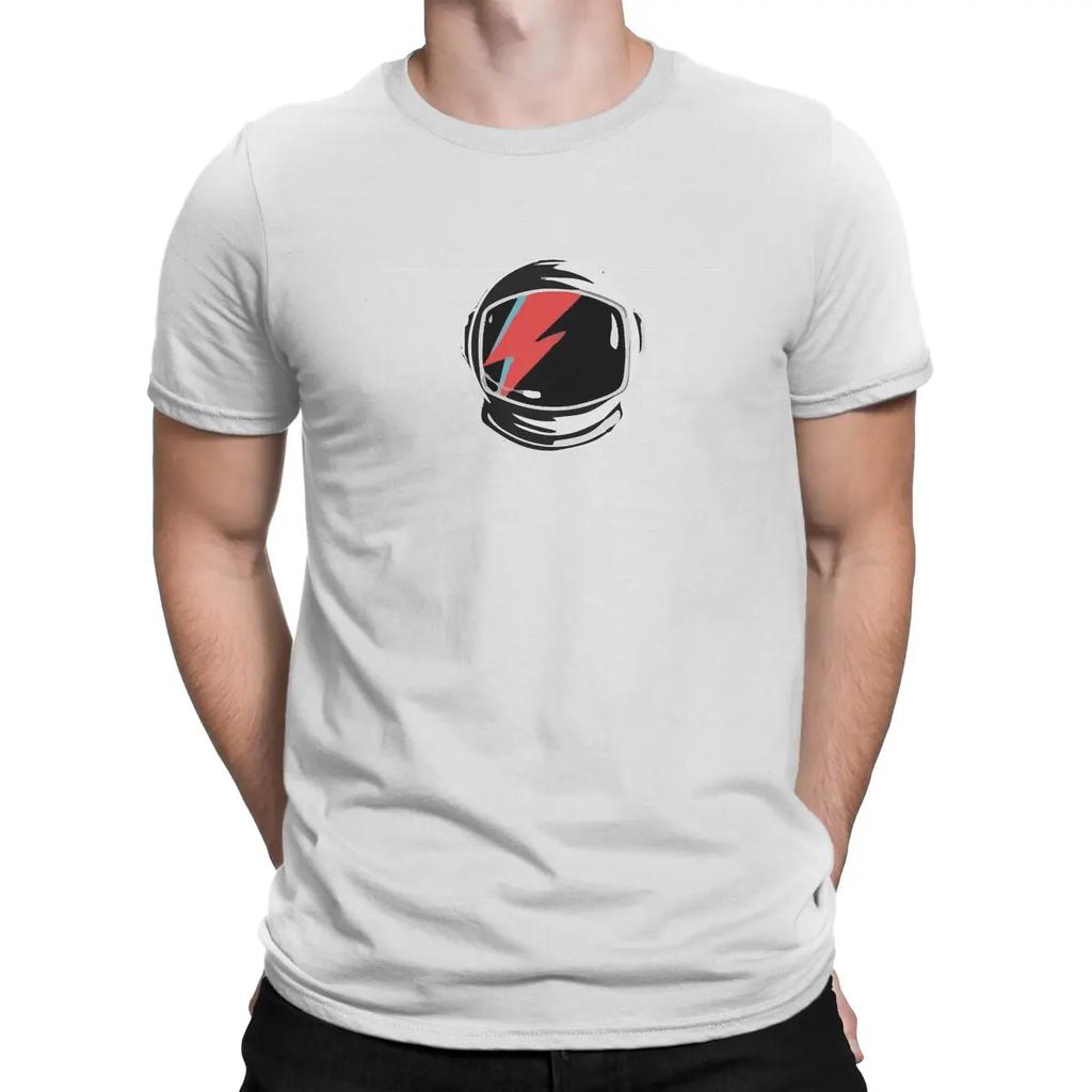 Men T-Shirts Space Vintage Cotton Tee Shirt Short Sleeve Cool Cool B-Bowie T Shirts Crewneck Clothes Unique