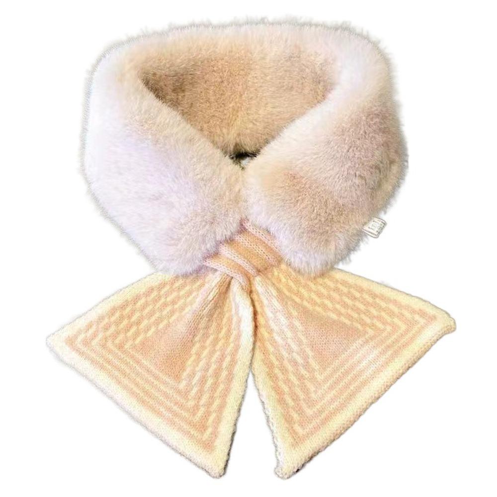 Long Thicken Neck Scarf Keep Warm Fluffy Knitting Neck Shawlrf Knitting Cross Scarf Autumn/Winter