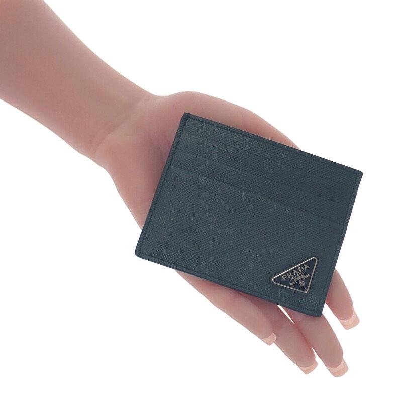 Prada 2MC223_QHH_F077U Визитница зеленая/SMERALDO сафьяновая мужская