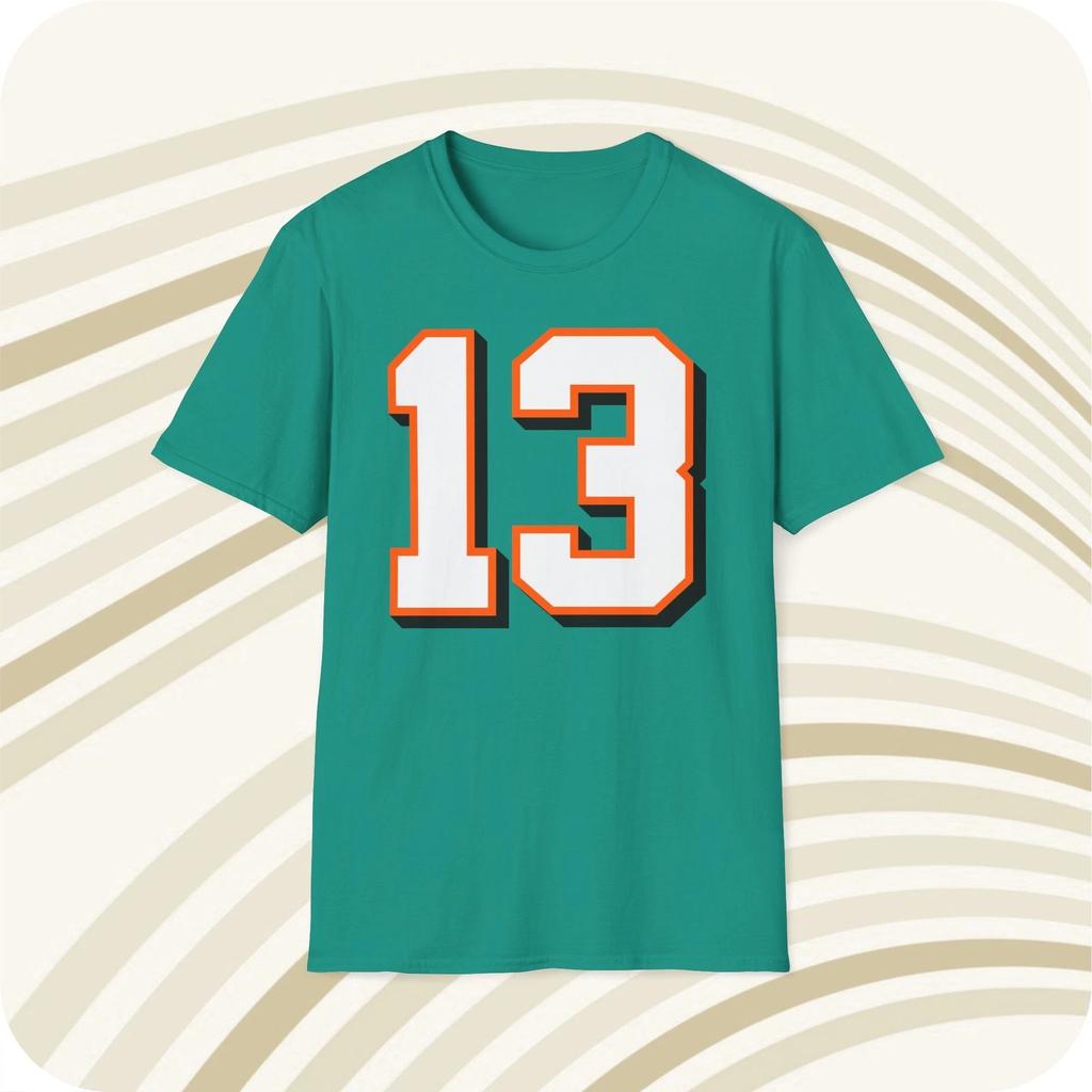 Ретро футболка с принтом спереди и сзади Miami Dolphins №13 Dan Marino