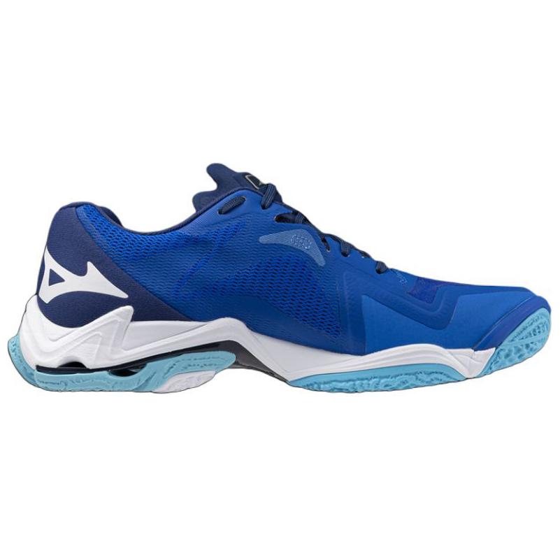 Mizuno Wave Lightning Z8 Удобные Нескользящие Прочные Низкие Тренировочные Кроссовки Унисекс Сине-Белые V1GA240001
