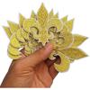 2.6"x3" 12шт Золотой Лилия Флер-де-лис Нашивка Пришивная Вышитые Нашивки Аппликации Фетровые Нашивки Машинная Вышивка Рукоделие Проект
