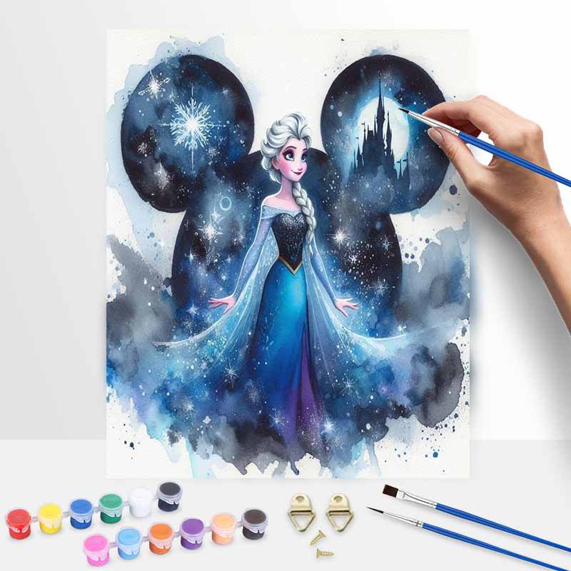 Disney Наборы для рисования маслом своими руками Силуэт Эльзы из мультфильма «Холодное сердце» Ручная роспись Домашний декор Поделки Идеи для подарков Настенное искусство Шедевр Проекты на холсте
