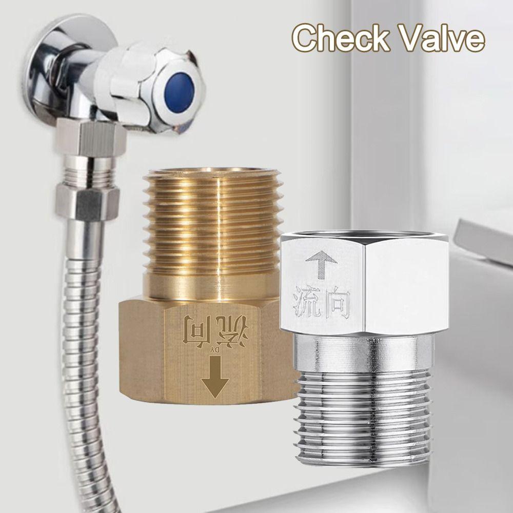 Латунный односторонний клапан Золотой Серебряный Обратный клапан Портативный обратный клапан Водонагреватель