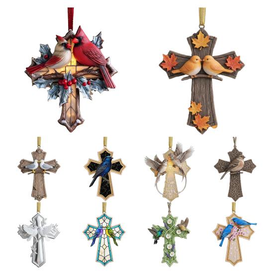 Bird Christmas Ornament Christian Symbol Hanging Decoration Bird And Faith Token Ornament for Xmas Tree Entryway Living Room Holiday Decor