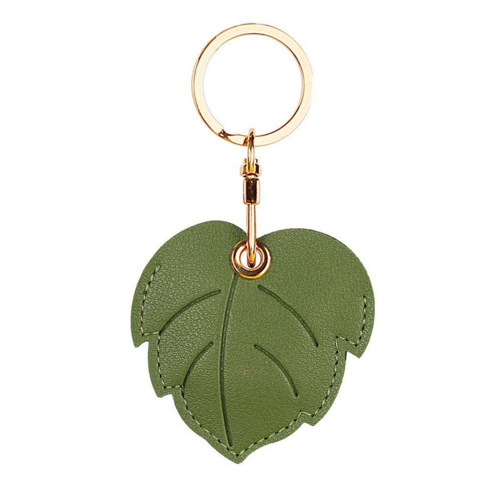 Protective Cartoon Key Holder Fruit Green Leaves PU Fruit Key Rings For Access Card