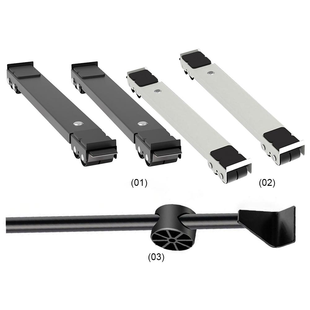 2pcs Movable Washing Machine Stand Adjustable Furniture Dolly Mobile Roller Anti-slip with Wheels Home Furniture Moving Roller