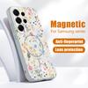 Магнитный Чехол Для Magsafe Для Samsung Galaxy S26 Ultra S25 Edge S24 Plus S23 FE S22 A17 A54 A55 A56 A57 5G Розовая Лилия Ромашки Цветочный Чехол