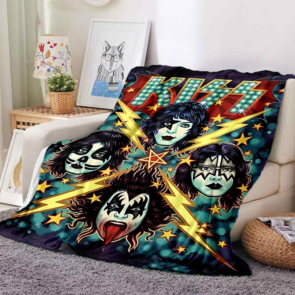 1 шт. Плед группы KISS, Плед для дивана, кровати, Путешествий, Кемпинга, Гостиной,